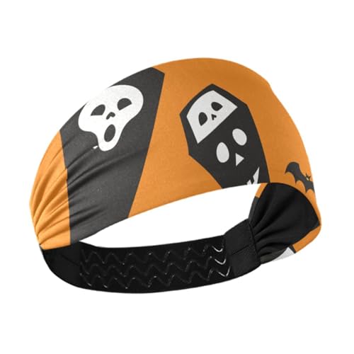 miaozhen Boo Sarg kühlendes Halloween-Stirnband für Damen, elastisches Tennis-Schweißband für Sport, Laufen, Fitnessstudio, Sport, Diadema para maquillaje von miaozhen