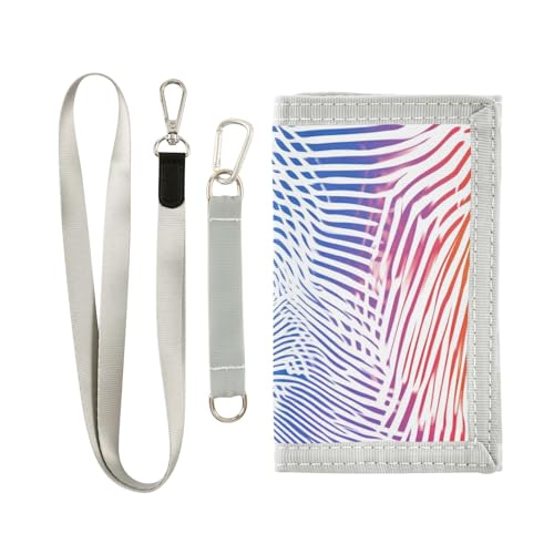 miaozhen Bunte dreifach gefaltete Herren-Geldbörse für Kreditkarten, coole bunte Herren-Geldbörse mit Umhängeband, Carteras Para Hombres, Bunte Fingerabdrücke, 1 size von miaozhen