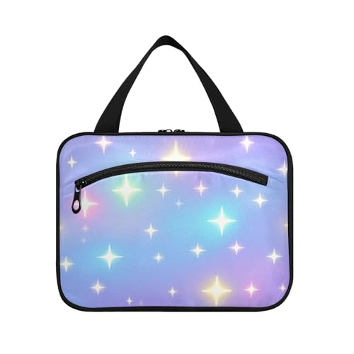miaozhen Childish Neon Star Gradient Hanging Makeup Bag Organizer with Hook, Designer Waterproof for Ladies Bolsa Para Guardar Maquillaje L, Kinderlicher Neon-Sternverlauf, Modern von miaozhen