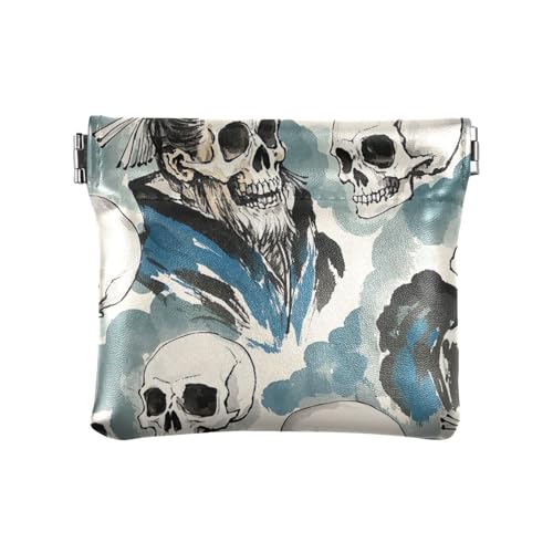 miaozhen Chinesische alte Dichter-Totenkopf-Mini-Geldbörse, praktischer Schmuck für Damen, Chinesischer alter Dichter Schädel, 1 size von miaozhen