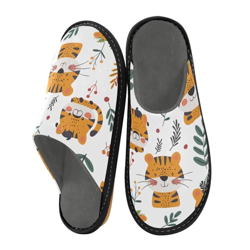 miaozhen Damen-Hausschuhe, Tier, verspielte Tiger, warme Hausschuhe, Innenbereich, Memory-Schaum, flauschige Hausschuhe, gemütlich, Größe 39 von miaozhen