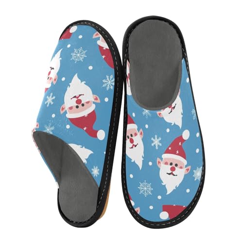 miaozhen Damen-Hausschuhe, Weihnachten, blauer Zwerg, warme Hausschuhe für Damen, Innenbereich, Memory-Schaum, warme und gemütliche Hausschuhe von miaozhen