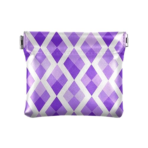 miaozhen Fashion Lavender Checkered Womens Small Leather Coin Purse Wallet Portable Mini Change Wallet Coin Pocket for Ladies Handbag bolsitas para, Modischer Lavendel, kariert, 1 size von miaozhen