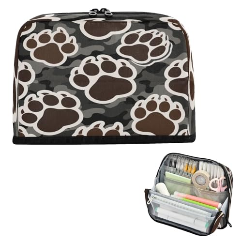 miaozhen Federmäppchen, Organizer, große Kapazität, aufrechte Aufbewahrungstasche, multifunktionaler Schreibtisch-Organizer für adrette Kosmetik, Tierfußabdruck, Bär, schwarz, kaffeebraun, cartucheras miaozhen Federmäppchen, Organizer, große Kapazität, aufrechte Aufbewahrungstasche, multifunktionaler Schreibtisch-Organizer für adrette Kosmetik, Tierfußabdruck, Bär, schwarz, kaffeebraun, cartucheras von miaozhen