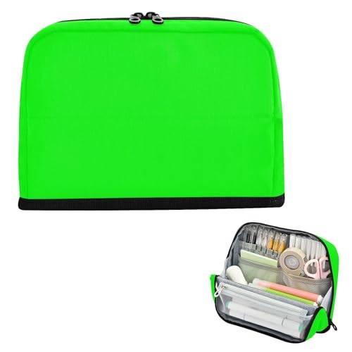 miaozhen Federmäppchen, Organizer, großes Fassungsvermögen, Stehmünze für Lehrer, adrette Schule, einfarbig, Limette, einfarbig, estuche de lápices para ninas von miaozhen