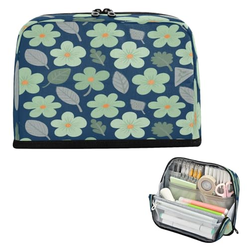 miaozhen Federmäppchen, große Kapazität, Make-up-Tasche, große Kapazität, Schreibwaren-Aufbewahrung für Krankenschwestern, Schulbedarf, dunkelgrüne Blumen und Blätter, dunkelblaue Bolsas para lapices miaozhen Federmäppchen, große Kapazität, Make-up-Tasche, große Kapazität, Schreibwaren-Aufbewahrung für Krankenschwestern, Schulbedarf, dunkelgrüne Blumen und Blätter, dunkelblaue Bolsas para lapices von miaozhen