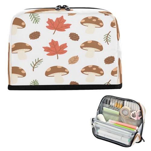 miaozhen Federmäppchen, große Kapazität, Make-up-Tasche, leicht, Schreibwaren-Aufbewahrung für Herren, Schule, niedlicher Cartoon, braune Pilze, estuche para lápices von miaozhen