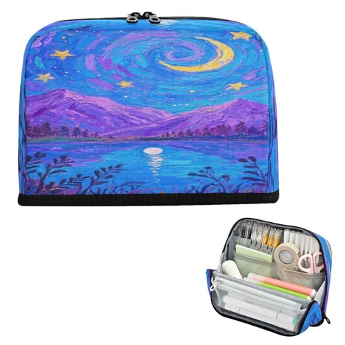 miaozhen Federmäppchen, großes Fassungsvermögen, Make-up, großer Schreibtisch-Organizer für Herren, High School, blau-violett, Sternenhimmel, Lapicera para ninos miaozhen Federmäppchen, großes Fassungsvermögen, Make-up, großer Schreibtisch-Organizer für Herren, High School, blau-violett, Sternenhimmel, Lapicera para ninos von miaozhen