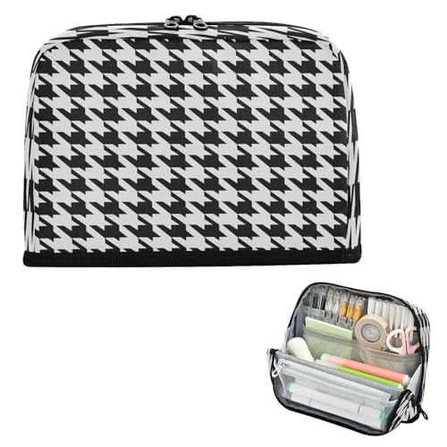 miaozhen Federmäppchen, großes Fassungsvermögen, Make-up-Tasche, Mehrzweck-Organizer-Box für Teenager, Büro, klassisch, schwarz-weiß, Hahnentritt-Cartucheras escolares para lapices de ninas miaozhen Federmäppchen, großes Fassungsvermögen, Make-up-Tasche, Mehrzweck-Organizer-Box für Teenager, Büro, klassisch, schwarz-weiß, Hahnentritt-Cartucheras escolares para lapices de ninas von miaozhen