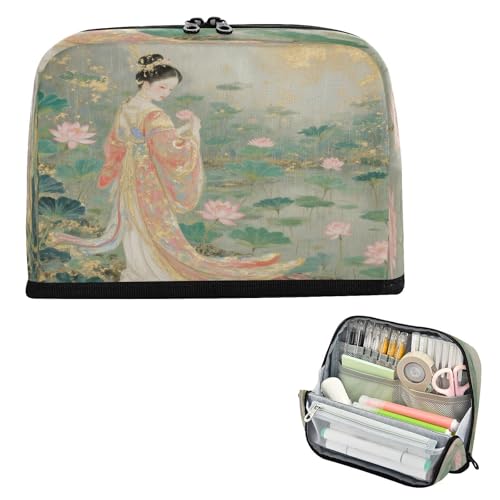 miaozhen Federmäppchen, großes Fassungsvermögen, multifunktional, Schreibwaren-Organizer für Studenten, Schulbedarf, goldene Schönheit, chinesische Cartuchera para lapices von miaozhen