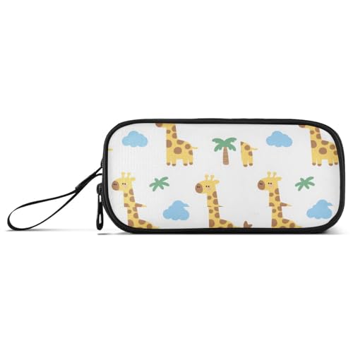 miaozhen Federmäppchen aus Nylon, mit Reißverschluss, Sommer, niedlich, Cartoon, gelbe Giraffe, großes Fassungsvermögen, großes Fassungsvermögen, Federmäppchen, Schreibwaren-Organizer für Mittelschule miaozhen Federmäppchen aus Nylon, mit Reißverschluss, Sommer, niedlich, Cartoon, gelbe Giraffe, großes Fassungsvermögen, großes Fassungsvermögen, Federmäppchen, Schreibwaren-Organizer für Mittelschule von miaozhen