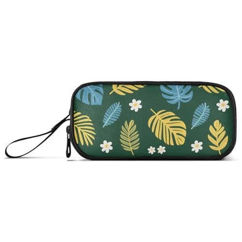 miaozhen Federmäppchen aus Nylon für Kinder, tropisches Blatt, Blume, olivgrün, große Kapazität, Federmäppchen, Schule, Schreibwaren für Büro, Jugendliche, estuche para von miaozhen