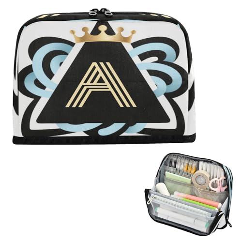 miaozhen Federmäppchen mit großem Fassungsvermögen, Aufbewahrungstasche mit Schlitz, Schreibwaren-Organizer für Jugendliche, Schulbedarf, dreieckig, Briefkrone, Utiles, Ecolares para adolescentes von miaozhen