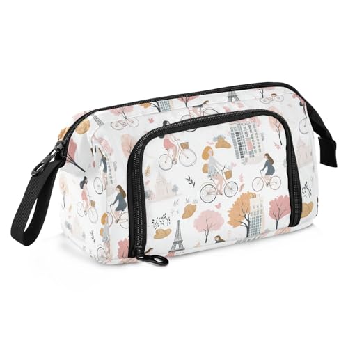 miaozhen Federmäppchen mit großem Fassungsvermögen, Hartschalenetui mit Reißverschluss, mit Stifthalter, für Krankenschwestern, Universität, romantisch, Paris, Turm, Lindo Esuche Para Lapices von miaozhen