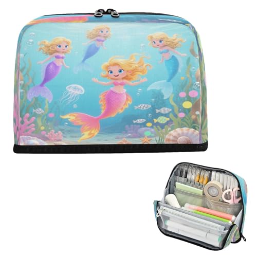 miaozhen Federmäppchen mit großem Fassungsvermögen, aufrechte Aufbewahrungstasche, weiche Organizer-Box für Teenager, Schule, Muss unter Marine, Meerjungfrau, Quallen, Lila, Ozean, Blau, Grün, Bolsa miaozhen Federmäppchen mit großem Fassungsvermögen, aufrechte Aufbewahrungstasche, weiche Organizer-Box für Teenager, Schule, Muss unter Marine, Meerjungfrau, Quallen, Lila, Ozean, Blau, Grün, Bolsa von miaozhen