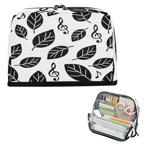 miaozhen Federmäppchen mit großem Fassungsvermögen, große Kapazität, Münze für Erwachsene, Schulbedarf, trendiges schwarzes und weißes Blatt, Notizen, Lapiceras für Jugendliche von miaozhen