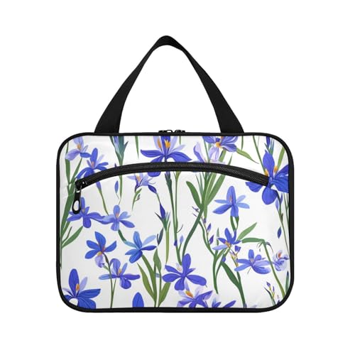 miaozhen France Iris Sibirica Beauty Flowers hängende Reisetaschen für Toilettenartikel mit Haken, Designer Uni für Damen, Bolso para maquillaje de mujer L, France Iris Sibirica Beauty Flowers von miaozhen