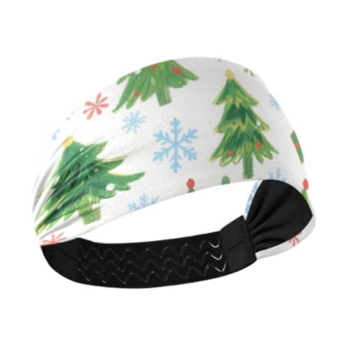 miaozhen Frohe Weihnachten, grüner Weihnachtsbaum, rutschfest, breite Stirnbänder, elastisches Schweißband für Workout, Wandern, athletisches Sport, Workout, Diadema para ni?as von miaozhen