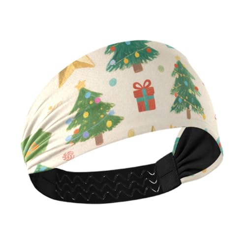miaozhen Frohe Weihnachten, grüner Weihnachtsbaum, rutschfeste Stoff-Stirnbänder, dehnbarer Kopf für Laufen, Volleyball, Radfahren, Fußball, Diadema para ni?as von miaozhen