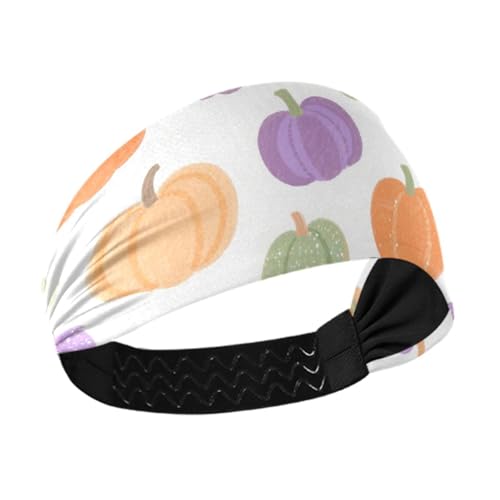 miaozhen Gefälschte Pailletten, Kürbisweiß, feuchtigkeitsableitend, Workout-Stirnband, dehnbare Stirnbänder für Damen, für Make-up, Waschen des Gesichts, den täglichen Gebrauch, Fußball-Bandas para el von miaozhen