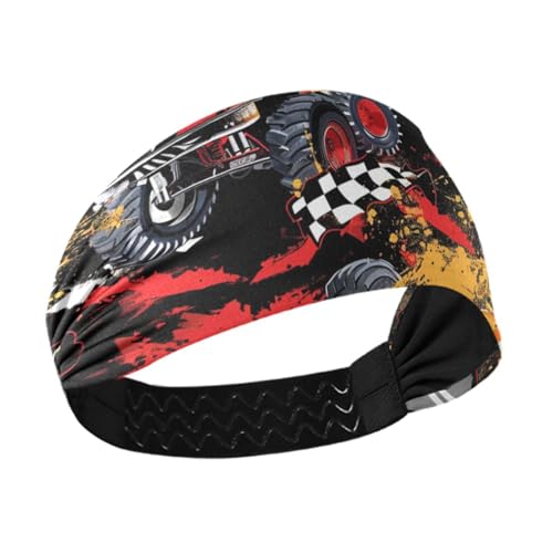 miaozhen Graffiti-Straßenrennauto, Cartoon, feuchtigkeitsableitend, Lauf-Stirnband für Damen, elastische Haarbänder zum Wandern, Waschen des Gesichts, Yoga, Fitnessstudio, Bandas para el cabello von miaozhen