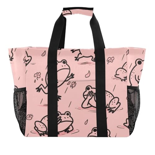 miaozhen Große Strandtasche, niedlicher Pfirsichfrosch, zusammenklappbar, sanddicht, mit Griffen miaozhen Große Strandtasche, niedlicher Pfirsichfrosch, zusammenklappbar, sanddicht, mit Griffen von miaozhen