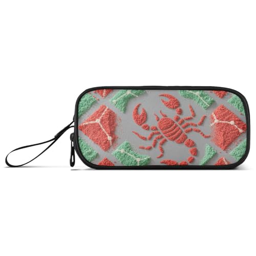 miaozhen Großes Federmäppchen aus Nylon, Skorpion, Schleifpapier, Rot, Grün, hohe Kapazität, College-Federmäppchen, Schreibwaren-Tasche für College-Lehrer, Estuche Para miaozhen Großes Federmäppchen aus Nylon, Skorpion, Schleifpapier, Rot, Grün, hohe Kapazität, College-Federmäppchen, Schreibwaren-Tasche für College-Lehrer, Estuche Para von miaozhen