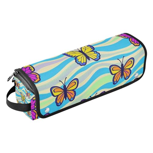 miaozhen Haar-Werkzeug-Reisetasche für Damen, mit hitzebeständigem Pad, großes Fassungsvermögen, Glätteisen, Organizer für heiße Werkzeuge, Lockenstab und Glätteisen, Haarvolumizer, blaue Wellen von miaozhen