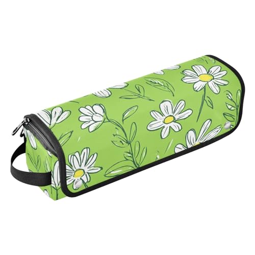 miaozhen Haar-Werkzeug-Reisetasche für Damen, mit hitzebeständiger Matte, staubdicht, Reise-Haarglätter-Tasche für Glätteisen, Lockenstäbe, Gänseblümchen, Grasgrün, Haar-Zubehör-Organizer, von miaozhen