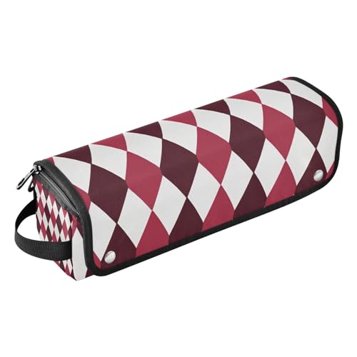 miaozhen Haarwerkzeug-Reisetasche für Damen, mit herausnehmbarer, hitzebeständiger Matte, wasserdicht, tragbar, offen, flach, Reisetasche für Glätteisen, Lockenstäbe, trendiges Kastanienbraun-Rot von miaozhen