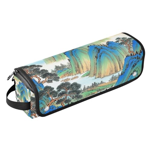 miaozhen Haarwerkzeug-Reisetasche für Damen, mit hitzebeständigem Pad, tragbare Reise-Tragetasche für Glätteisen, Lockenstab, Haartrockner, chinesische Tinte, Malerei, Berge, tragbare Reiseutensilien miaozhen Haarwerkzeug-Reisetasche für Damen, mit hitzebeständigem Pad, tragbare Reise-Tragetasche für Glätteisen, Lockenstab, Haartrockner, chinesische Tinte, Malerei, Berge, tragbare Reiseutensilien von miaozhen