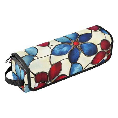 miaozhen Haarwerkzeug-Reisetasche für Damen, mit hitzebeständigem Polster, wasserdicht, tragbar, offen, flach, Reisetasche für Lockenstab Glätteisen, flacher Haartrockner, Buntglas, eleganter floraler miaozhen Haarwerkzeug-Reisetasche für Damen, mit hitzebeständigem Polster, wasserdicht, tragbar, offen, flach, Reisetasche für Lockenstab Glätteisen, flacher Haartrockner, Buntglas, eleganter floraler von miaozhen