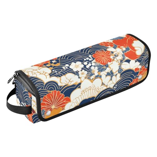 miaozhen Hair Tools Reisetasche mit herausnehmbarer, hitzebeständiger Matte, doppellagig, Reise-Tragetasche für Glätteisen, Lockenstab, Haartrockner, Blumenwolke, altes Muster, tragbarer Organizer, von miaozhen