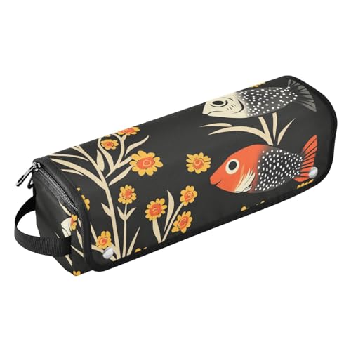 miaozhen Hair Tools Reisetasche mit hitzebeständiger Matte, großes Fassungsvermögen, Haar-Werkzeug-Organizer für Glätteisen, Lockenstäbe, Wels, Schafgarbe, Dark Academia, tragbarer Organizer, von miaozhen