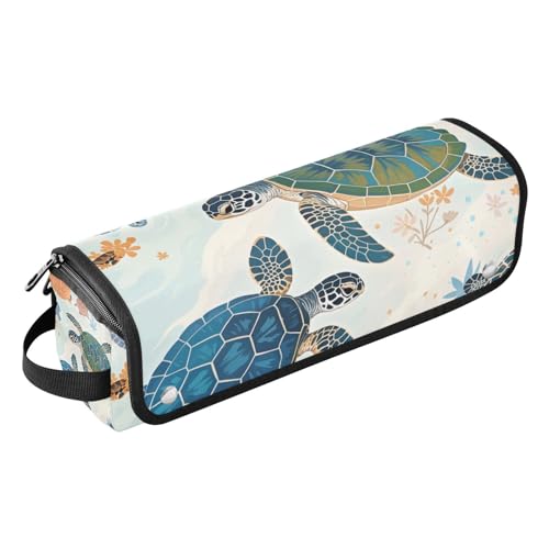 miaozhen Hair Tools Reisetasche mit hitzebeständiger Matte, wasserdicht, Reise-Organizer für Glätteisen, heiße Werkzeuge und Haarpflegezubehör, blau-rote Schildkröte, tragbare Reiseutensilien von miaozhen