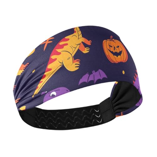 miaozhen Haunted Jurassic Buntes Halloween Anti-Rutsch? Sport-Stirnbänder für Damen, dehnbares Schweißband für Damen, für Tennis, Volleyball, Basketball, athletisch, Sport, cinta para el cabello von miaozhen
