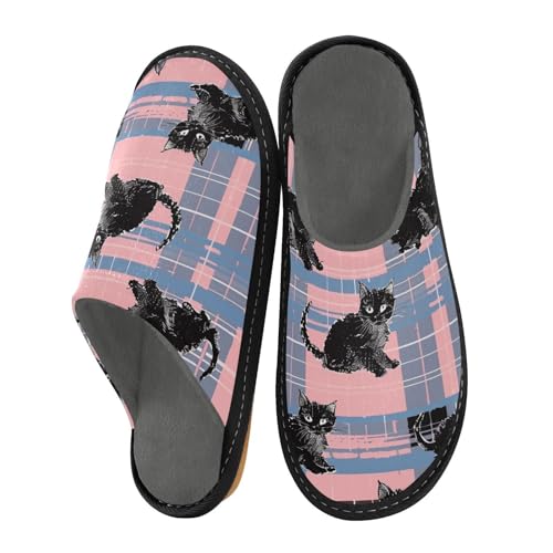 miaozhen Hausschuhe für Damen, schwarz, kariert, für den Innenbereich, Memory-Schaum, flauschige Hausschuhe, gemütlicher Hausschuh für Damen, Größe 39,5 miaozhen Hausschuhe für Damen, schwarz, kariert, für den Innenbereich, Memory-Schaum, flauschige Hausschuhe, gemütlicher Hausschuh für Damen, Größe 39,5 von miaozhen