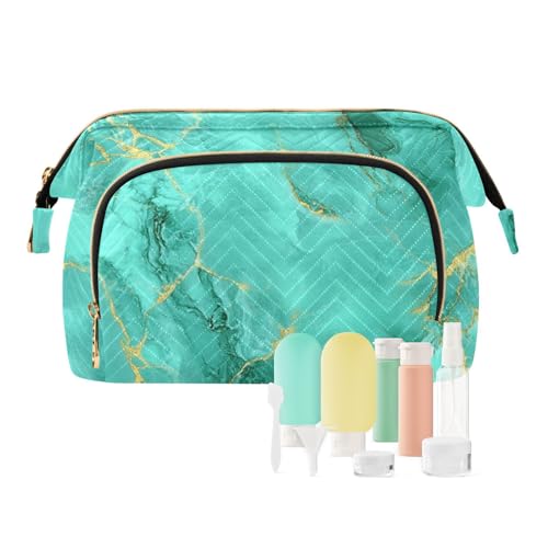 miaozhen Hellgrünlich-goldene Marmor-Textur, Badezimmer-Aufbewahrungstasche, leicht, Damen-Münzgeldbörse, Geldbörse für wichtige Dinge für Damen, de maquillaje para, Hellgrünlich-goldene miaozhen Hellgrünlich-goldene Marmor-Textur, Badezimmer-Aufbewahrungstasche, leicht, Damen-Münzgeldbörse, Geldbörse für wichtige Dinge für Damen, de maquillaje para, Hellgrünlich-goldene von miaozhen