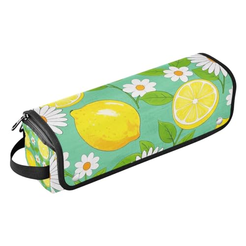 miaozhen Hot Hair Tools Reisetasche mit hitzebeständigem Pad, Tragetasche, flacher Lockenstab, wasserdichter Organizer für Glätteisen, Glätteisen, Lockenstäbe, Sommer, Zitrone, Gänseblümchen, Reisen von miaozhen