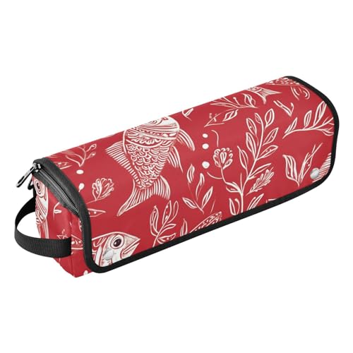 miaozhen Hot Hair Tools Reisetasche und hitzebeständige Matte, Haar-Werkzeug-Organizer, Aufbewahrungstasche für heiße Werkzeuge, Lockenstab, Glätteisen, Haarvolumizer, Styler, rot und weiß, Cartoon, von miaozhen