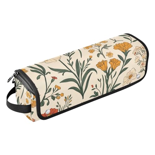 miaozhen Hot Hair Tools Reisetasche und hitzebeständige Matte, Tragetasche, flacher Lockenstab, wasserdichter Organizer für Lockenstab Glätteisen, flacher Haartrockner, Sommerblumen, Nelke, von miaozhen