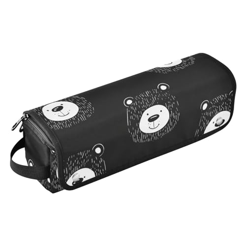 miaozhen Hot Hair Tools Reisetasche und hitzebeständige Matte, abnehmbarer Haarstyling-Zubehör-Organizer für Glätteisen, Glätteisen, Lockenstäbe, Cartoon-Bär, weiß, schwarz, Reiseutensilien für miaozhen Hot Hair Tools Reisetasche und hitzebeständige Matte, abnehmbarer Haarstyling-Zubehör-Organizer für Glätteisen, Glätteisen, Lockenstäbe, Cartoon-Bär, weiß, schwarz, Reiseutensilien für von miaozhen
