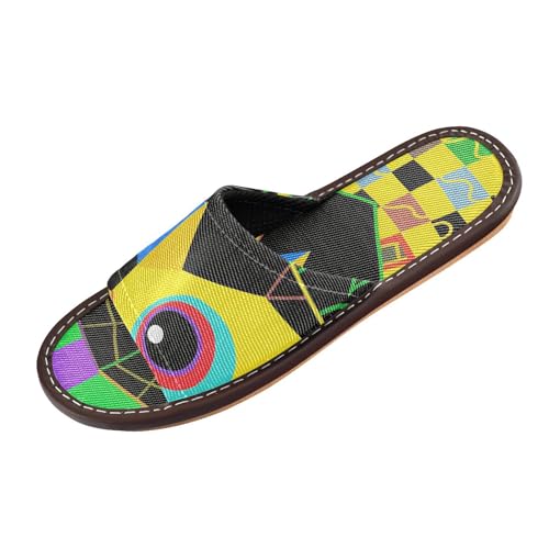 miaozhen Illustration Dusch-Hausschuhe mit Eulen-Motiv, schwarz, bunt, gestreift, für drinnen und draußen, wiederverwendbar, leicht, persönlich, offener Zehenbereich, für Reisen, Pool, Party miaozhen Illustration Dusch-Hausschuhe mit Eulen-Motiv, schwarz, bunt, gestreift, für drinnen und draußen, wiederverwendbar, leicht, persönlich, offener Zehenbereich, für Reisen, Pool, Party von miaozhen