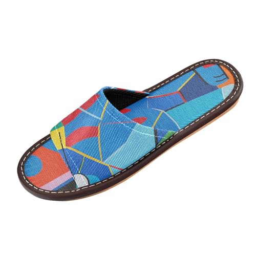 miaozhen Illustration Katzen-Hausschuhe, für drinnen und draußen, atmungsaktiv, rutschfest, maßgeschneidert, für Gäste, Hotel, Reisen, Flugzeug, Chanclas para hombres, Illustration Katzenkunst, 36 von miaozhen