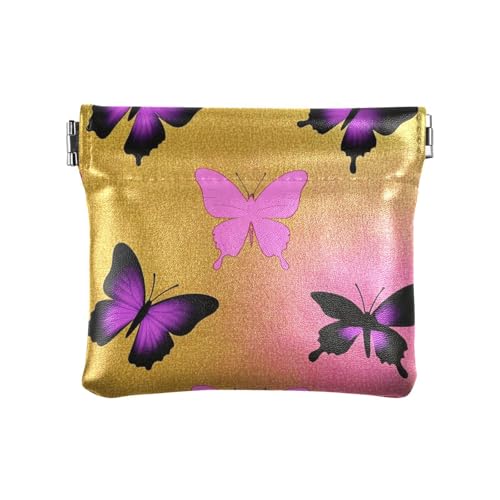 miaozhen Kleine Geldbörse aus Leder mit Tiermotiv, Schmetterling, goldfarben, magenta, Farbverlauf, einzigartige Organisationstaschen für Männer und Frauen, Reisen, Monedas, Tier Schmetterling Gold miaozhen Kleine Geldbörse aus Leder mit Tiermotiv, Schmetterling, goldfarben, magenta, Farbverlauf, einzigartige Organisationstaschen für Männer und Frauen, Reisen, Monedas, Tier Schmetterling Gold von miaozhen