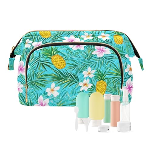 miaozhen Kosmetiktasche für Damen, mit Reißverschluss, Motiv: Ananas, Palmblau, mit Reißverschluss, Münzbörse für Make-up-Pinsel, Bolsas Para, Lebendige, bunte Ananas, Palmblau, Modern miaozhen Kosmetiktasche für Damen, mit Reißverschluss, Motiv: Ananas, Palmblau, mit Reißverschluss, Münzbörse für Make-up-Pinsel, Bolsas Para, Lebendige, bunte Ananas, Palmblau, Modern von miaozhen