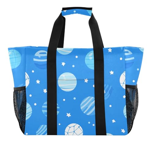 miaozhen Mehrzweck-Tragetasche, Motiv: Ball Stern, blau, zusammenklappbar, sanddichtes Segeltuch von miaozhen