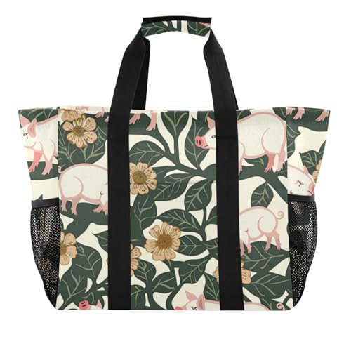 miaozhen Mehrzwecktasche für den Kofferraum, William Morris Pig Cyan, Pfirsich, faltbar, wasserabweisendes Segeltuch von miaozhen