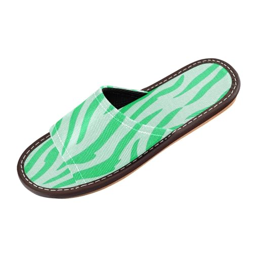 miaozhen Mintgrüne Tigers Felltextur, für Damen und Herren, Dusch-Hausschuhe, waschbar, niedlicher individueller Druck, Zuhause, Strand, rutschfeste Sandalen für Flugzeuggäste, Party, Zapatillas para von miaozhen