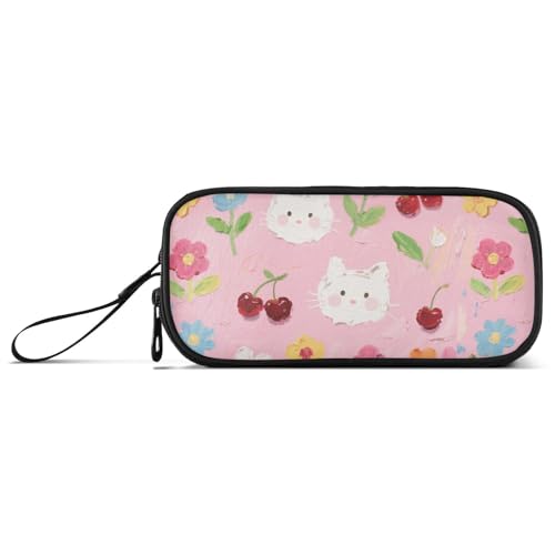 miaozhen Nylon-Federmäppchen, Federmäppchen, Cartoon, bunte Blumen, große Kapazität, Federmäppchen, Schreibwaren-Tasche für Mittelschule, Jugendliche von miaozhen